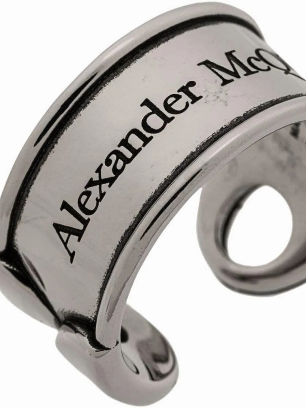 Alexander McQueen Silver Safety Pin Ring Size 21 Italy